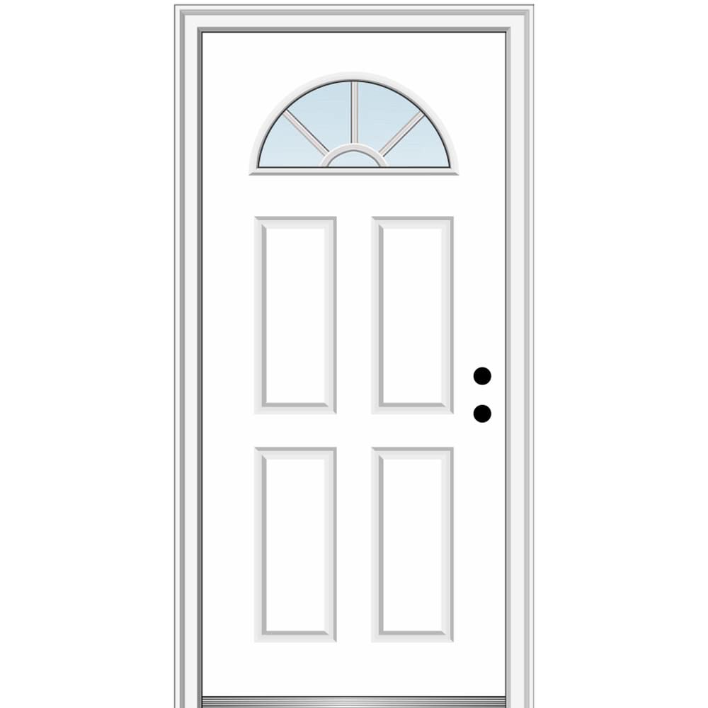 Steel Primed Left-Hand Inswing 1/4 Lite 4-Panel Prehung Front Door 36" x 80" T52943