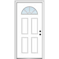 Steel Primed Left-Hand Inswing 1/4 Lite 4-Panel Prehung Front Door 36" x 80" T52943