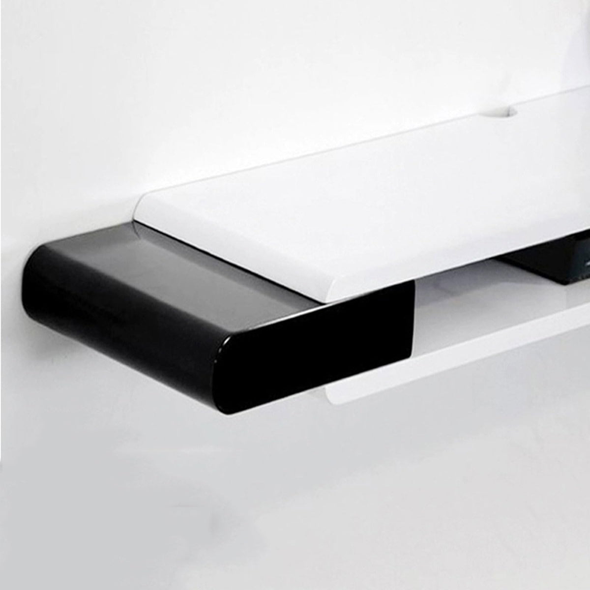 White Black Wall Mounted TV Stand with Storage Shelf E86465