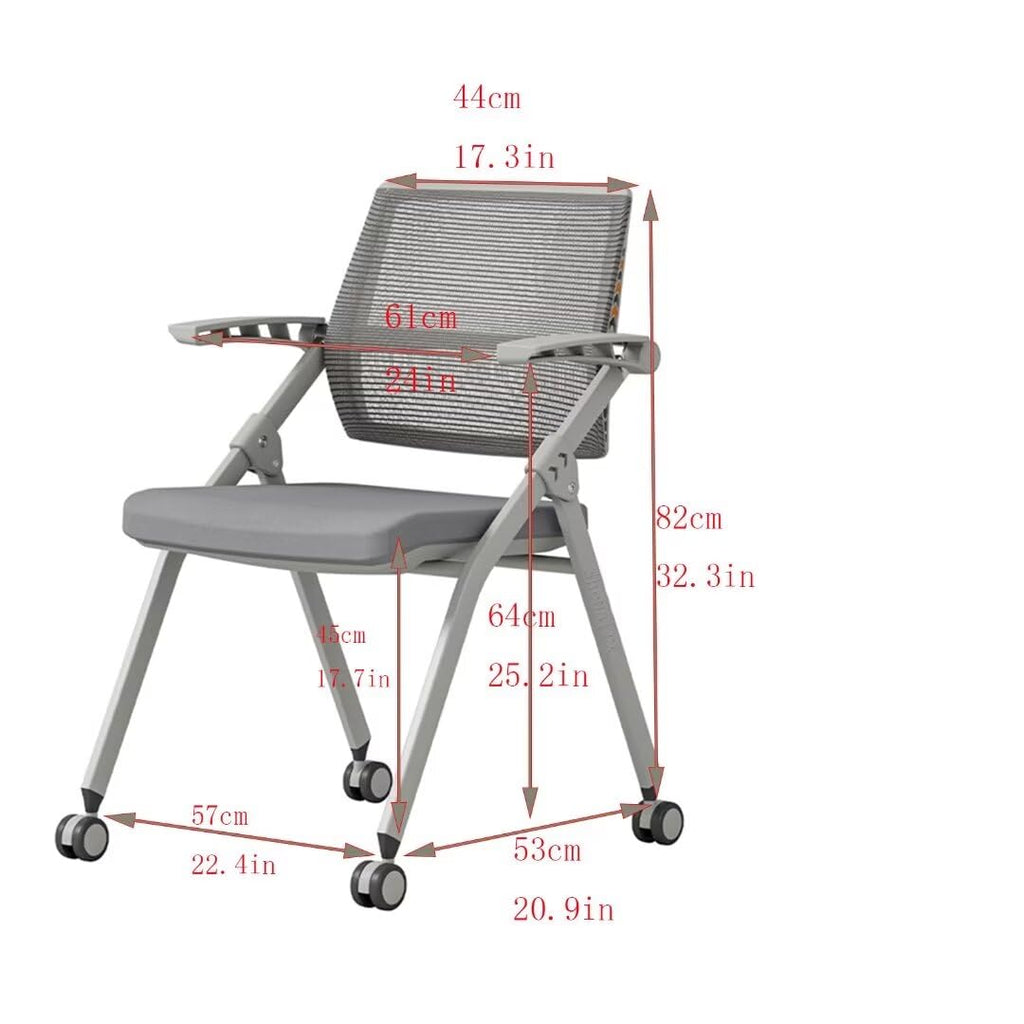 10 Pack Grey Ergonomic Mesh Rolling Chairs W6915