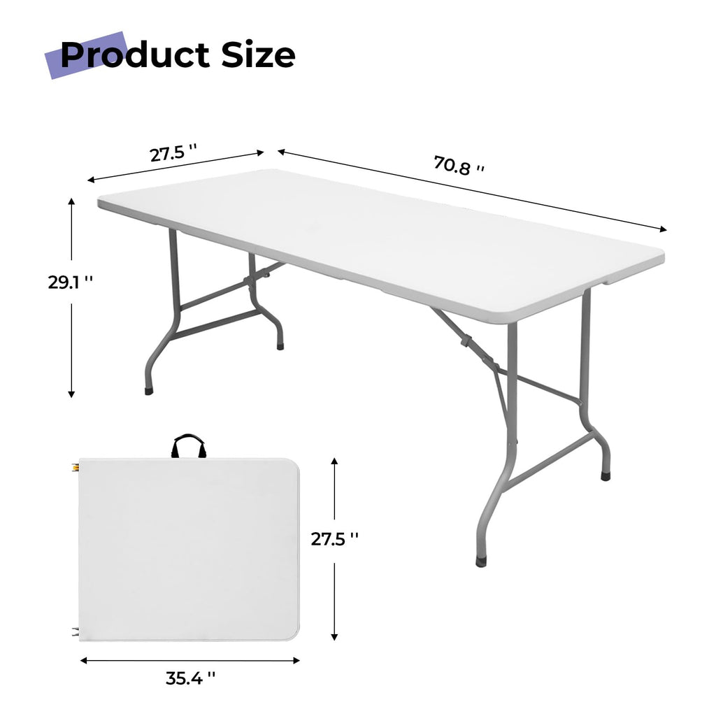 6ft White Folding Table L286082