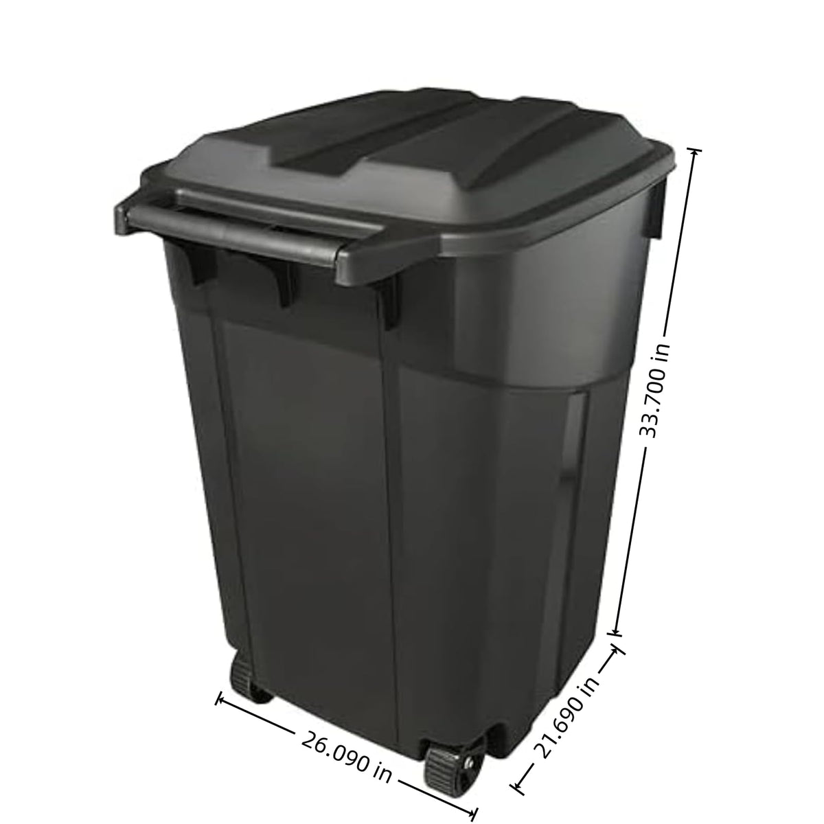 45 Gallon Outdoor Trash Can with Wheels and Lid K78397