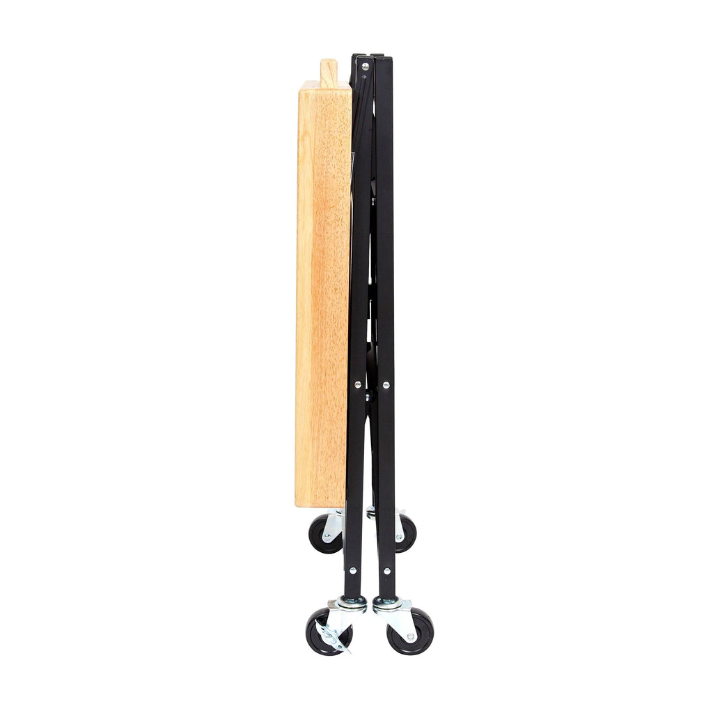 Black 3-Tier Folding Kitchen Cart with Wheels I656