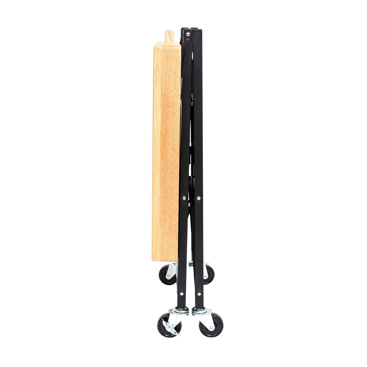 Black 3-Tier Folding Kitchen Cart with Wheels I656