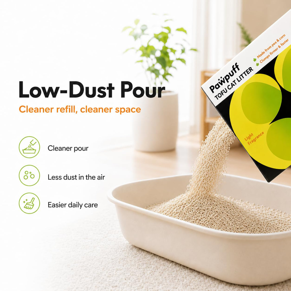 Tofu Cat Litter Low Dust Fast Clumping Flushable 2-Pack 22 lb X51113