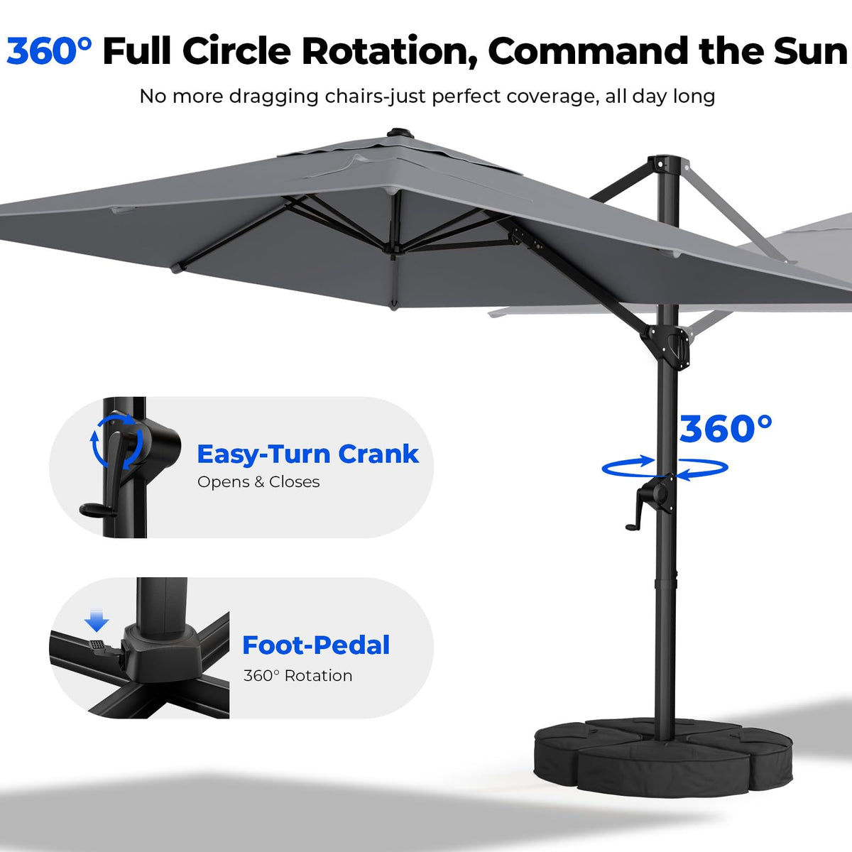 9x12 FT Cantilever Patio Umbrella with Base R601456