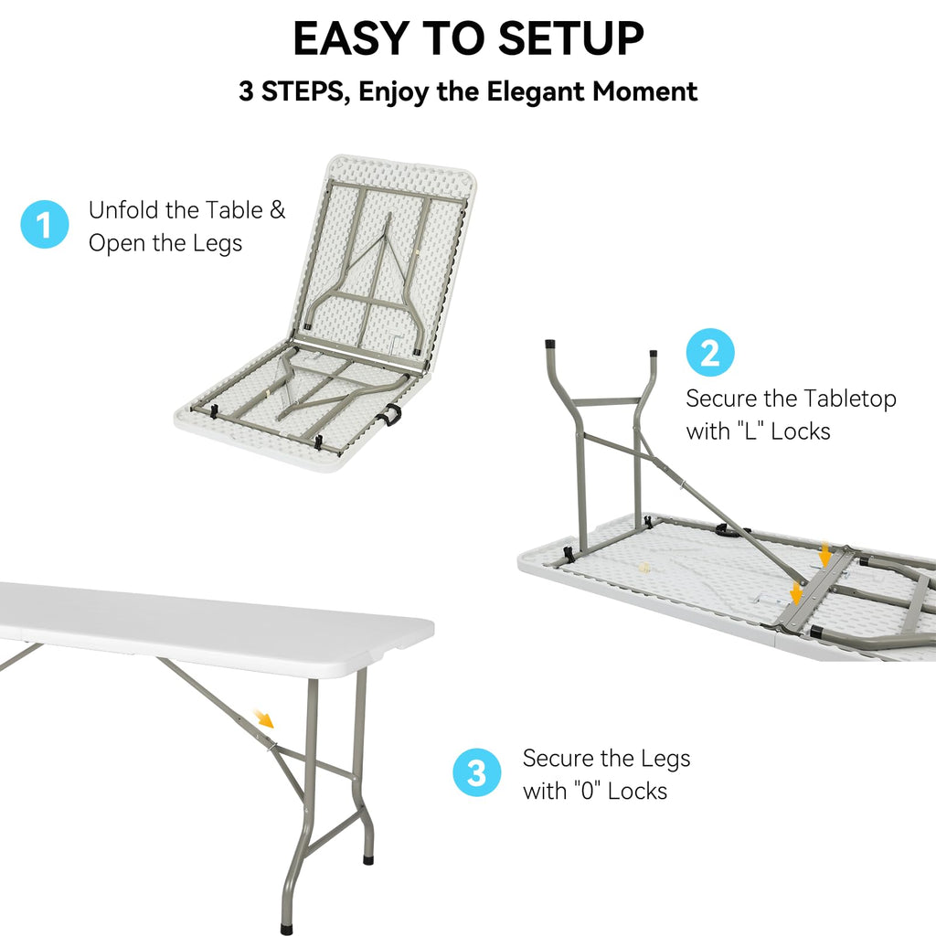 6FT White Folding Table C3134