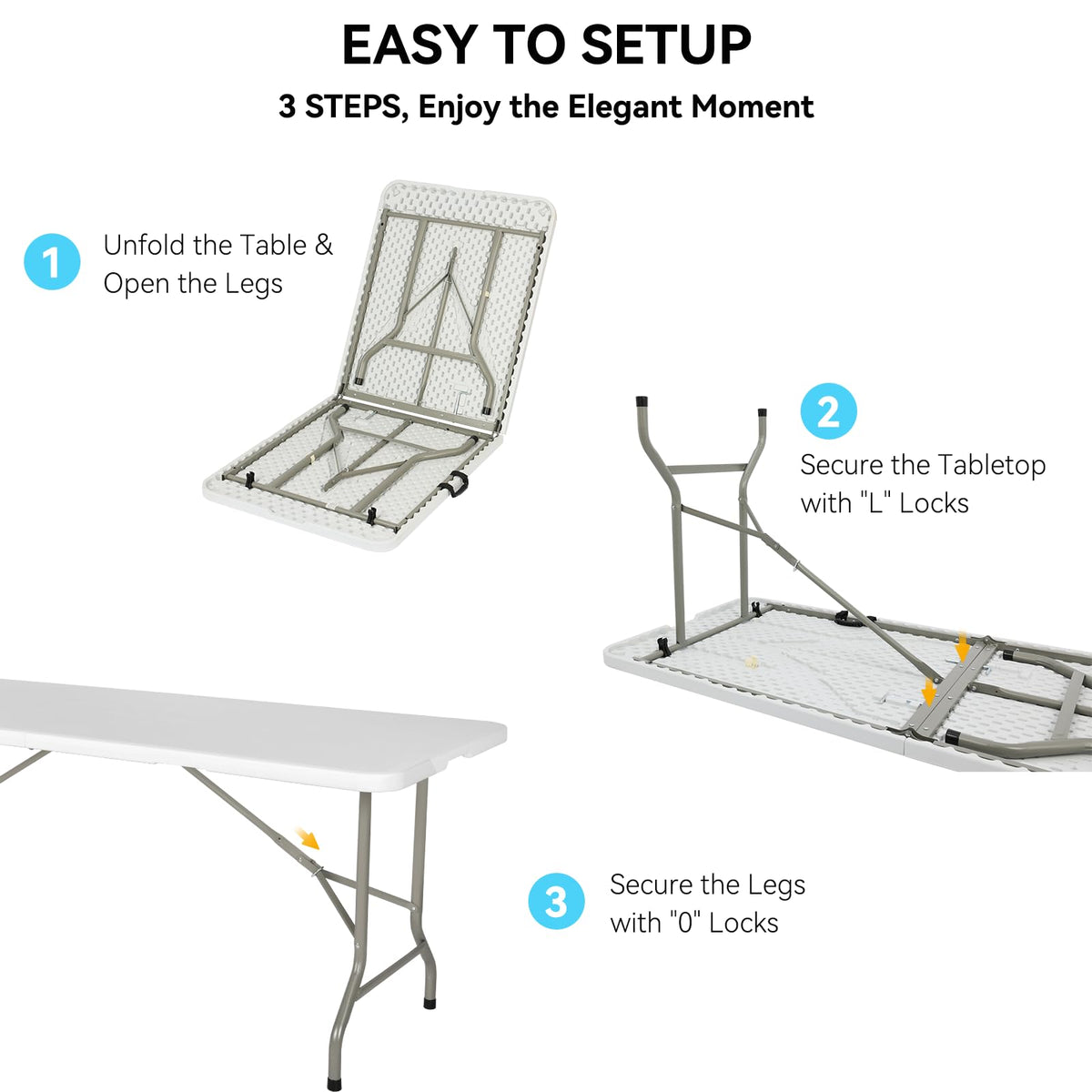 6FT White Folding Table C3134