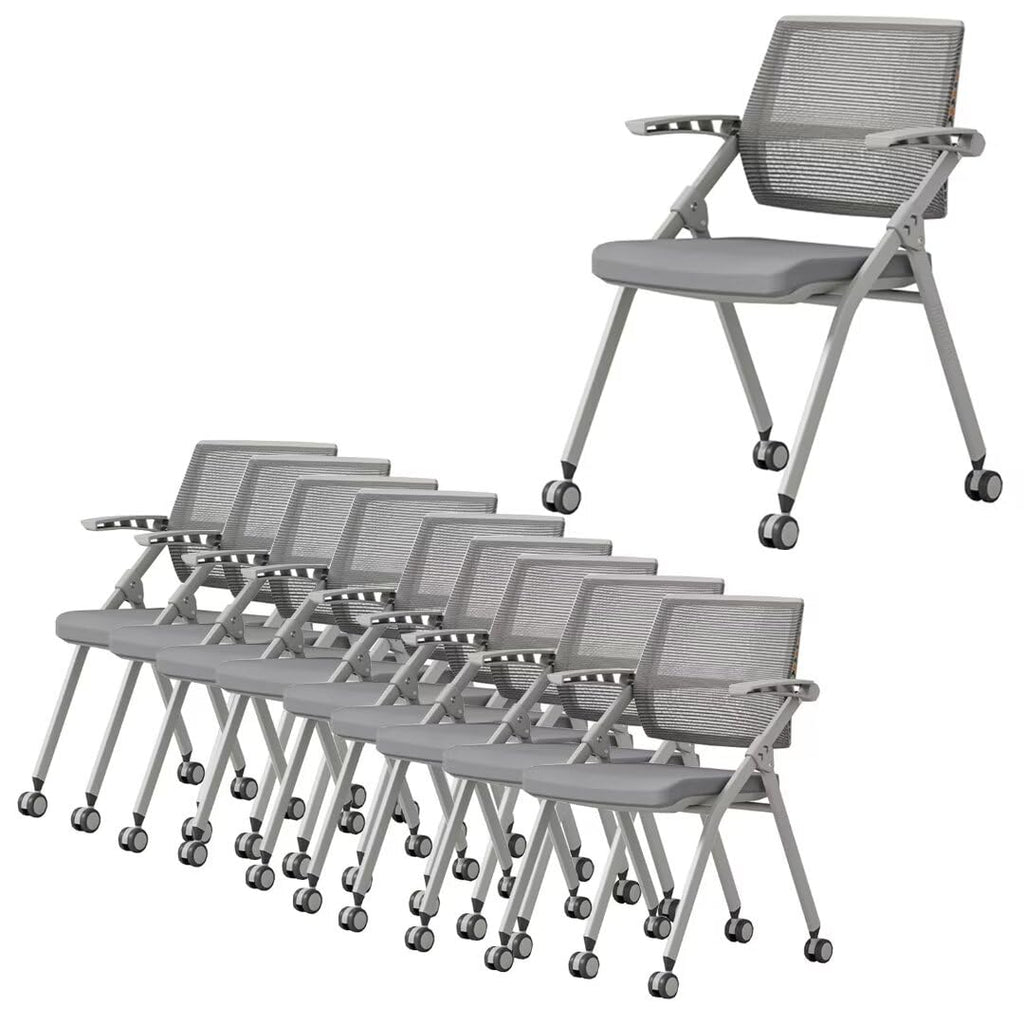 10 Pack Grey Ergonomic Mesh Rolling Chairs W6915