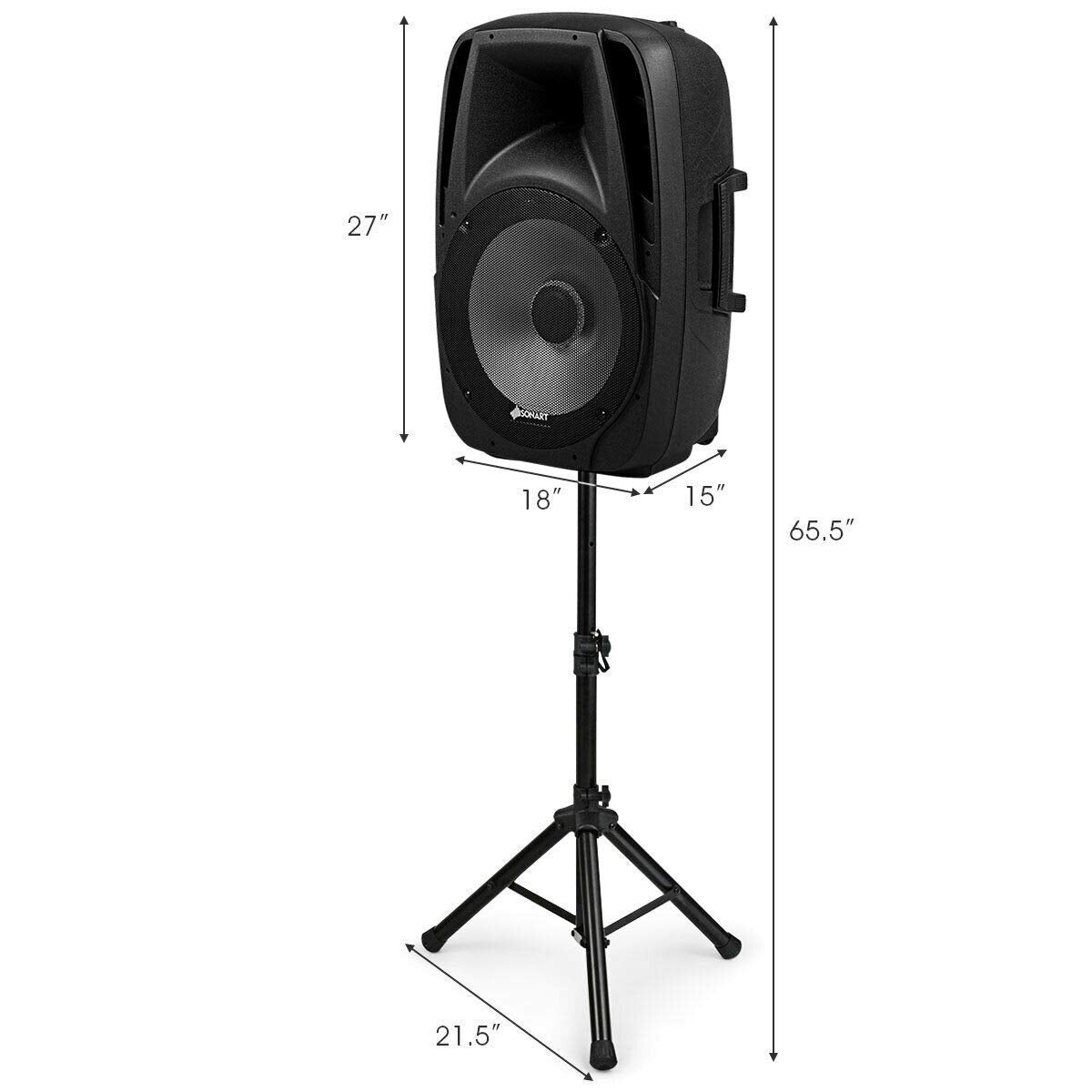 15" 1500W 2-Way Portable PA Speaker System O970324