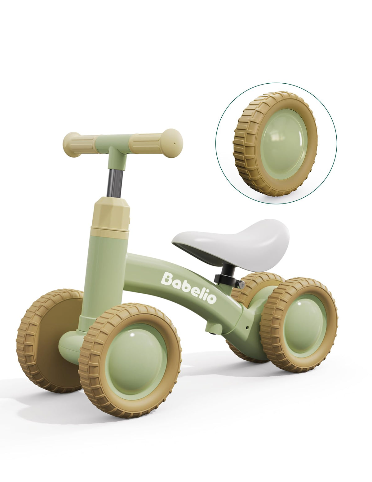Green Adjustable 4 Wheels Baby Balance Bike D998259