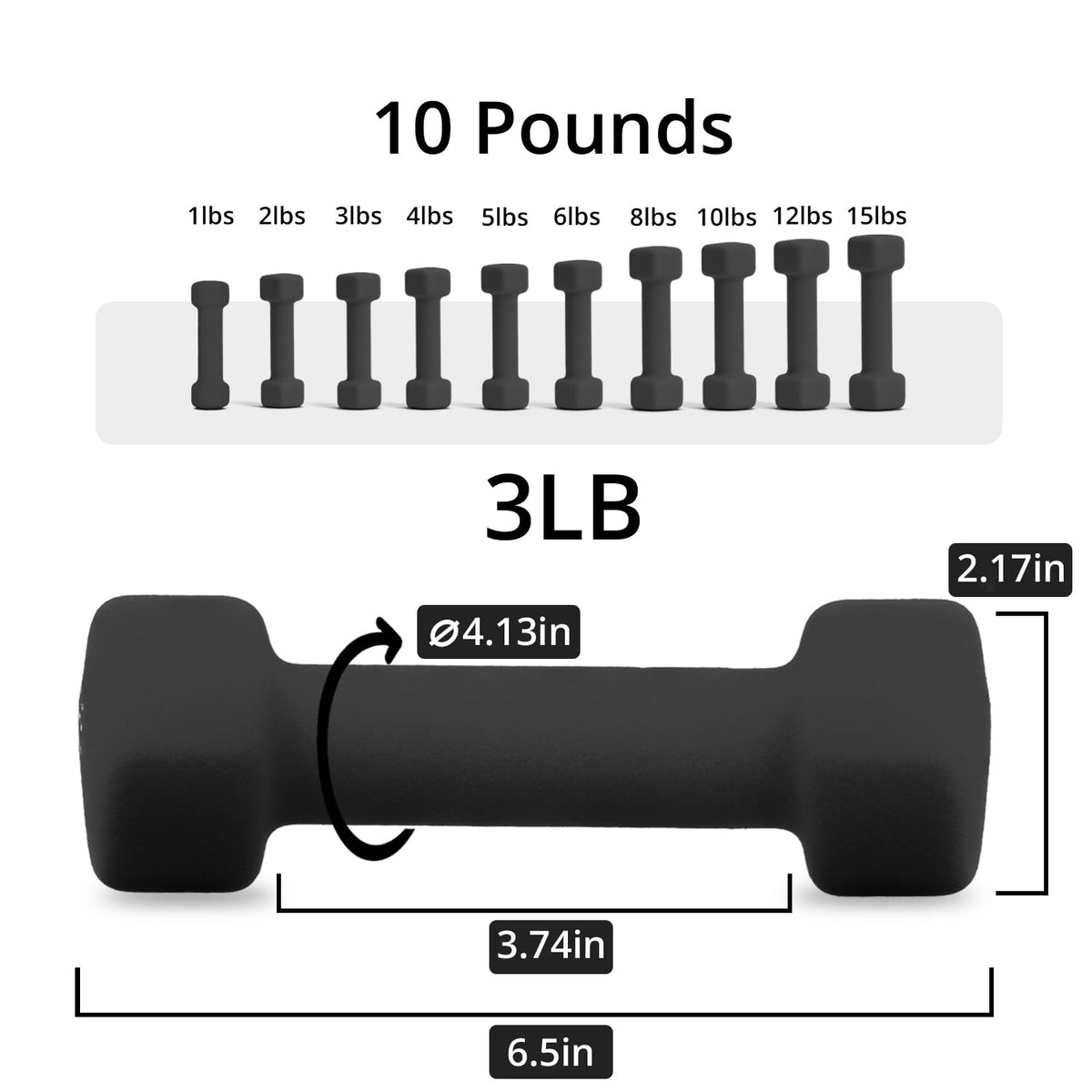 Neoprene Coated Hexagonal Dumbbells Z413146