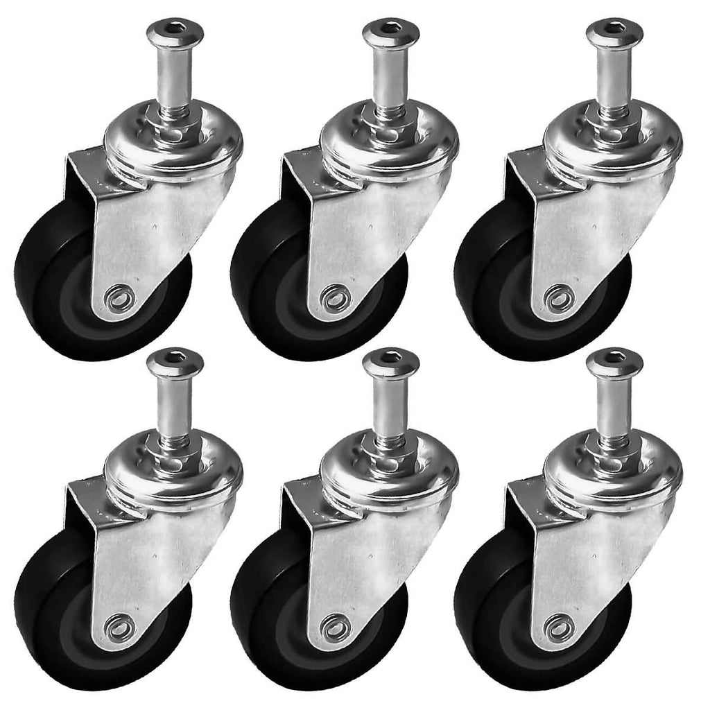 6 Pack Heavy-Duty 2" Swivel Caster Wheels G42240