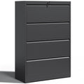 4 Drawer Black Metal File Cabinet with Lock R886