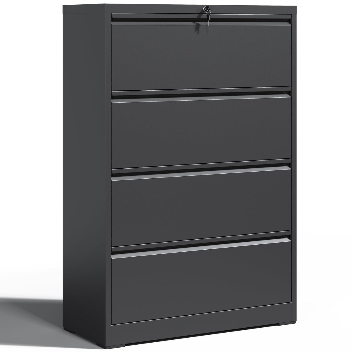 4 Drawer Black Metal File Cabinet with Lock R886