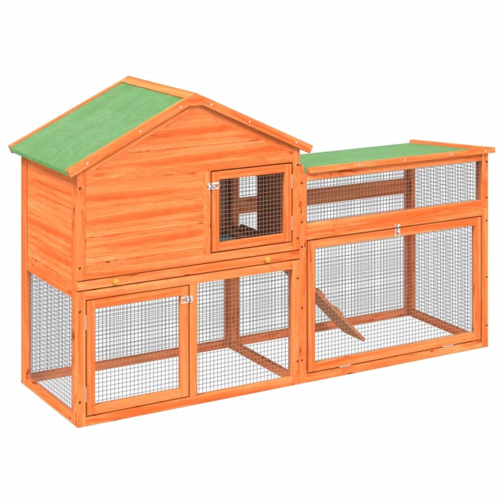 73 Inch 2 Tier Wooden Small Animal Cage O491