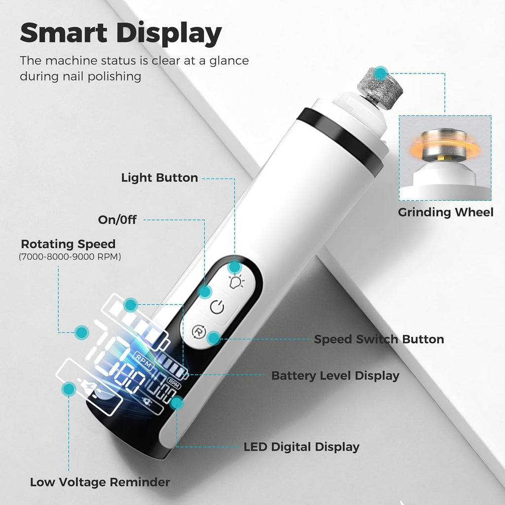 Ultra Quiet Dog Nail Grinder with Dual LED Lights R631