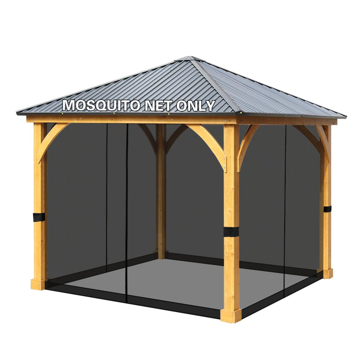 10' x 10' Black Gazebo Netting Screen Replacement Y14273