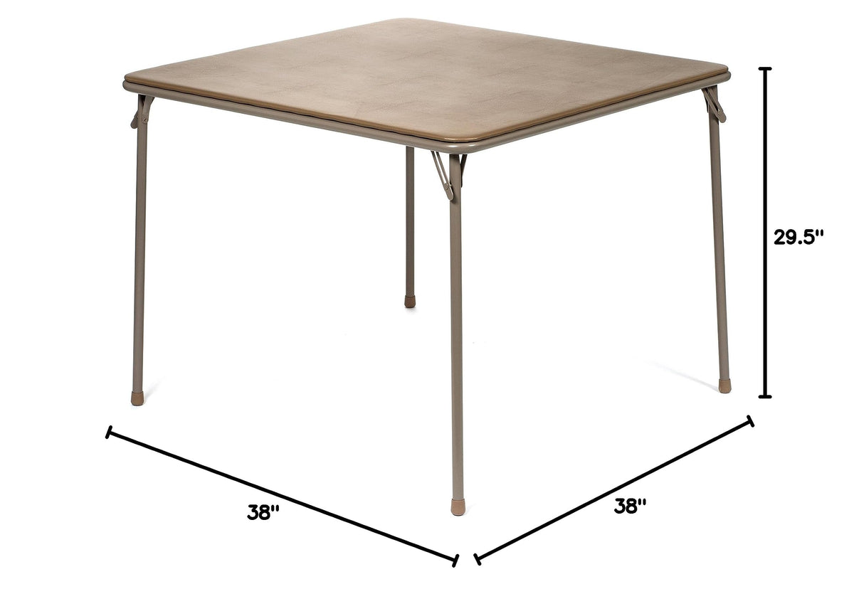38" Square Folding Card Table, Beige Vinyl U320