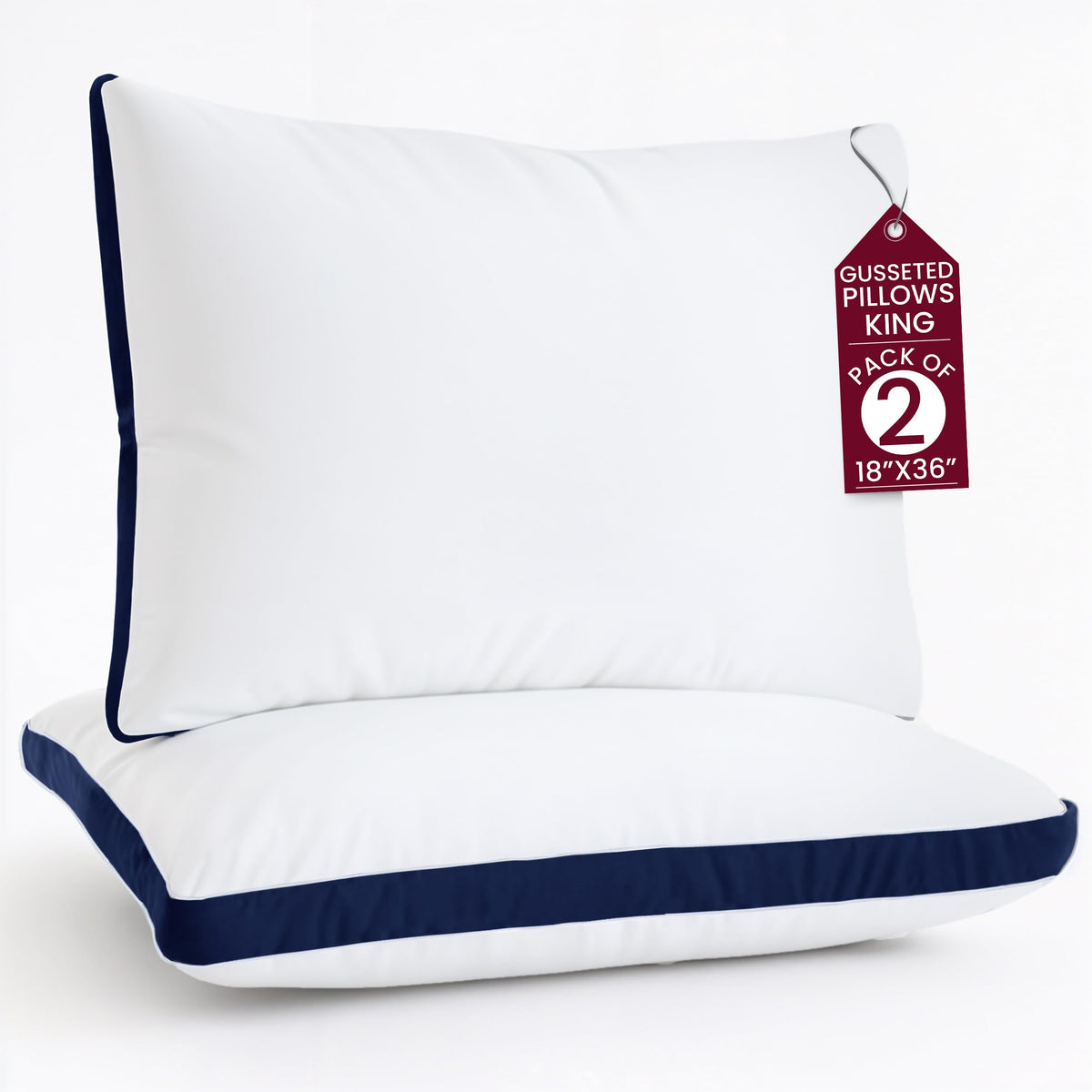 King 2 Pack Down Alternative Gusseted Pillows Z35461