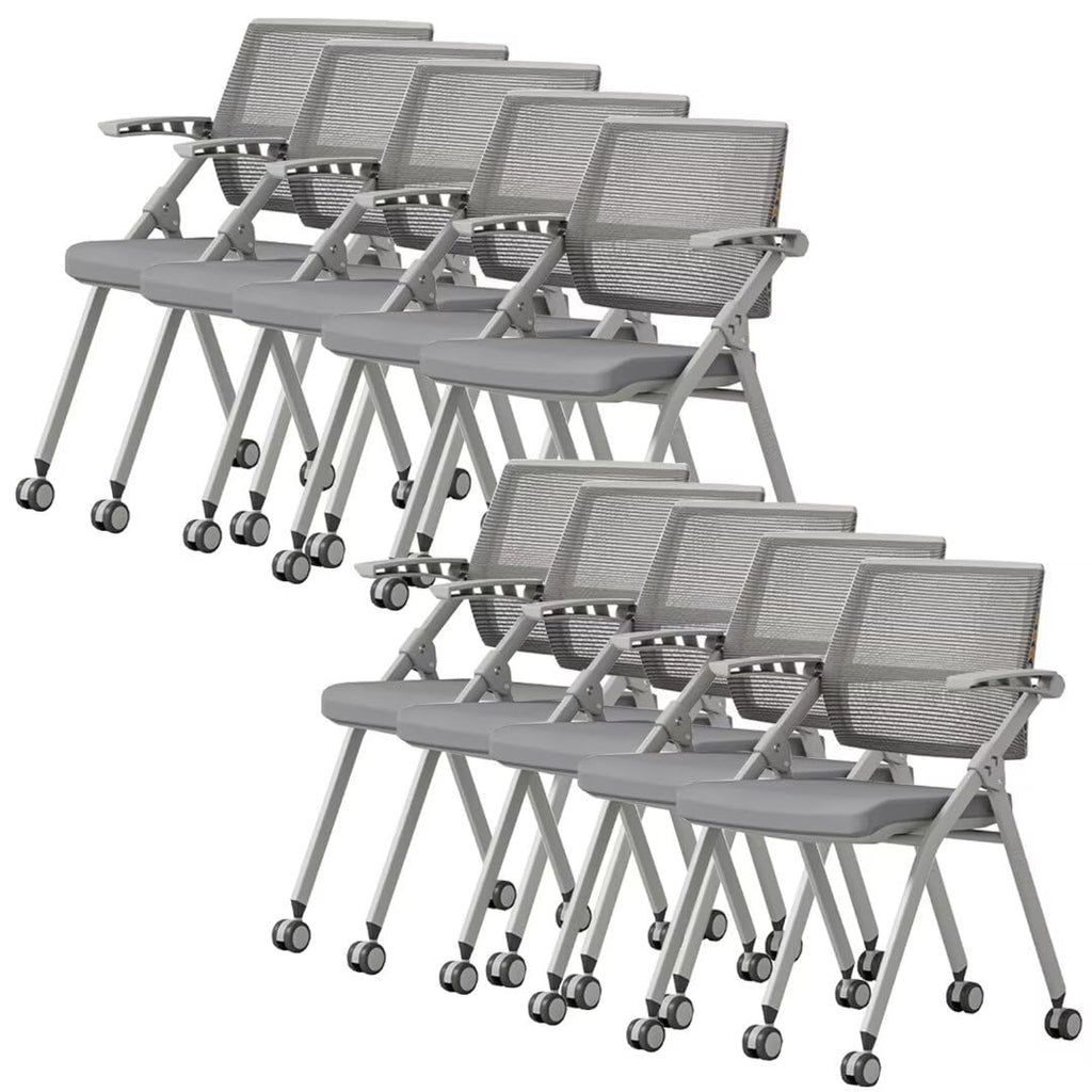 10 Pack Grey Ergonomic Mesh Rolling Chairs W6915