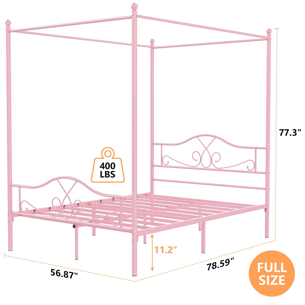 Full Size Canopy Bed Frame with 4 Posters R81851