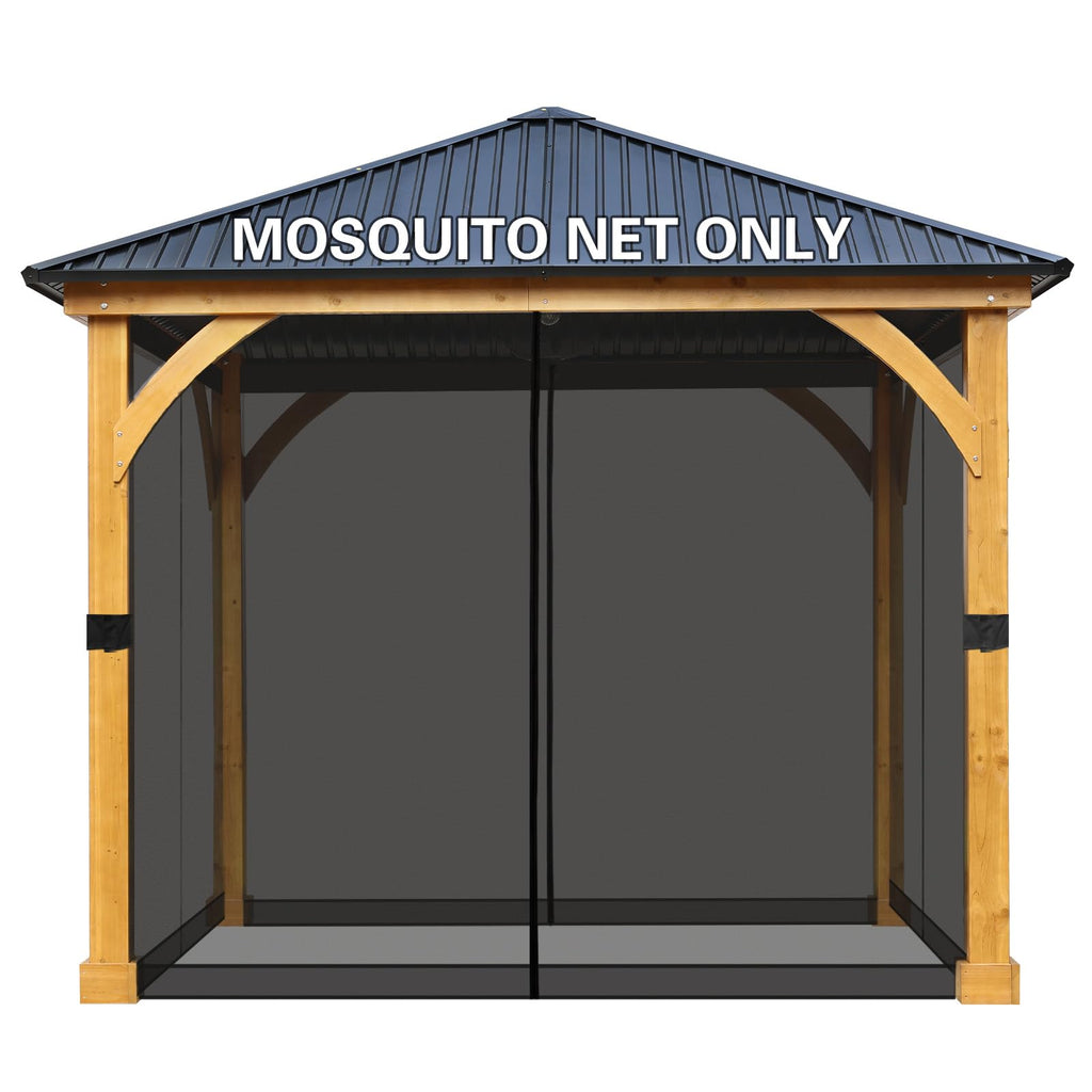 10' x 10' Black Gazebo Netting Screen Replacement Y14273