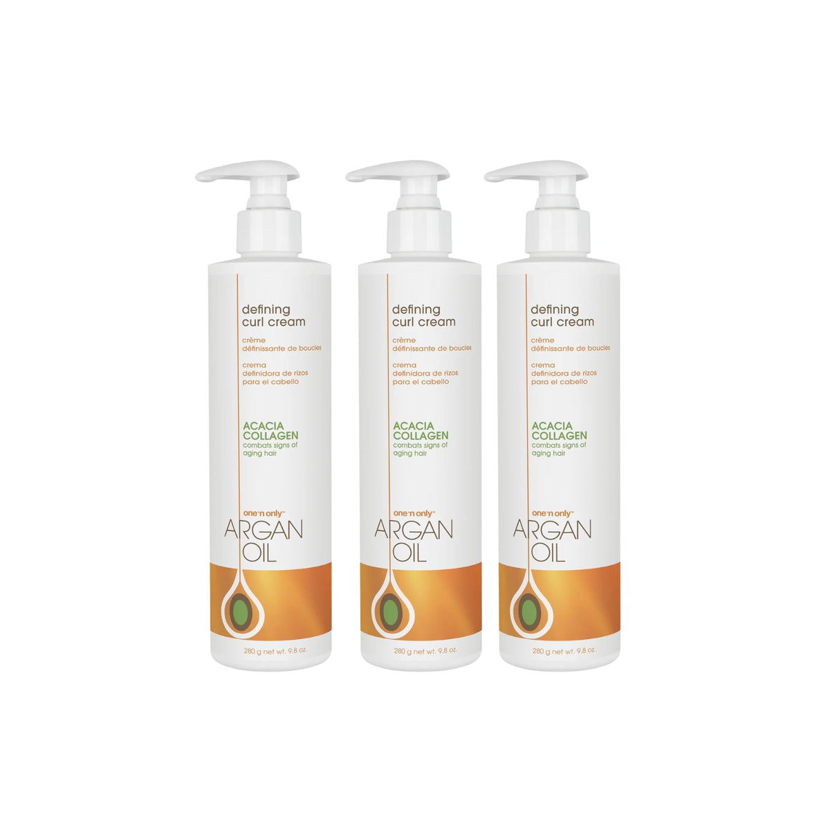 Argan Oil Curl Cream & Leave-In Conditioner, 10 oz, 3 Pack M168324