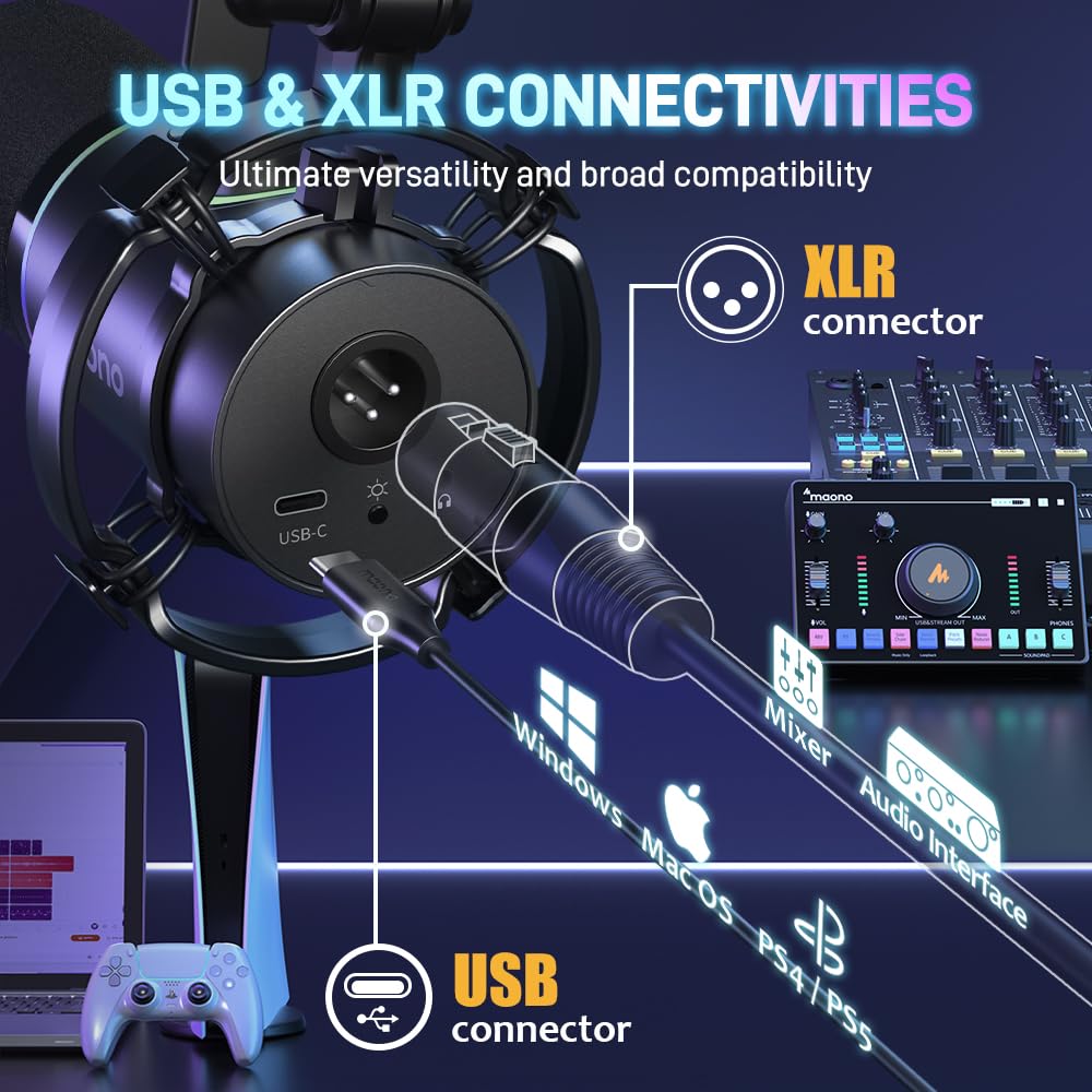 XLR USB Dynamic Microphone Kit Black I5159