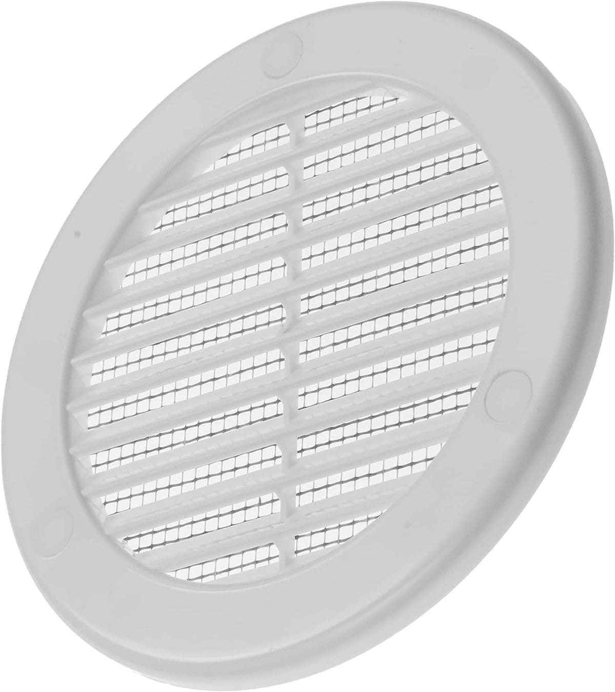 4" White Plastic Round Vent Cover with Mesh E917870