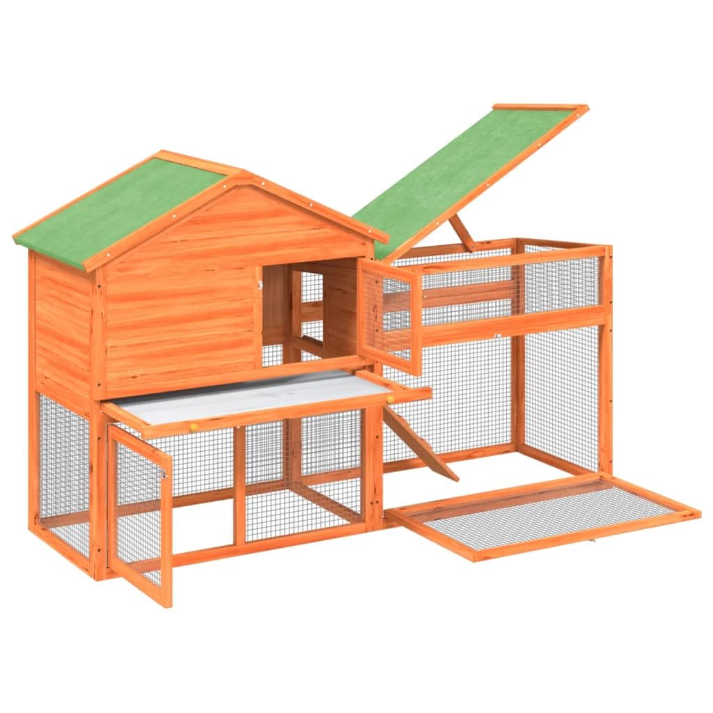 73 Inch 2 Tier Wooden Small Animal Cage O491