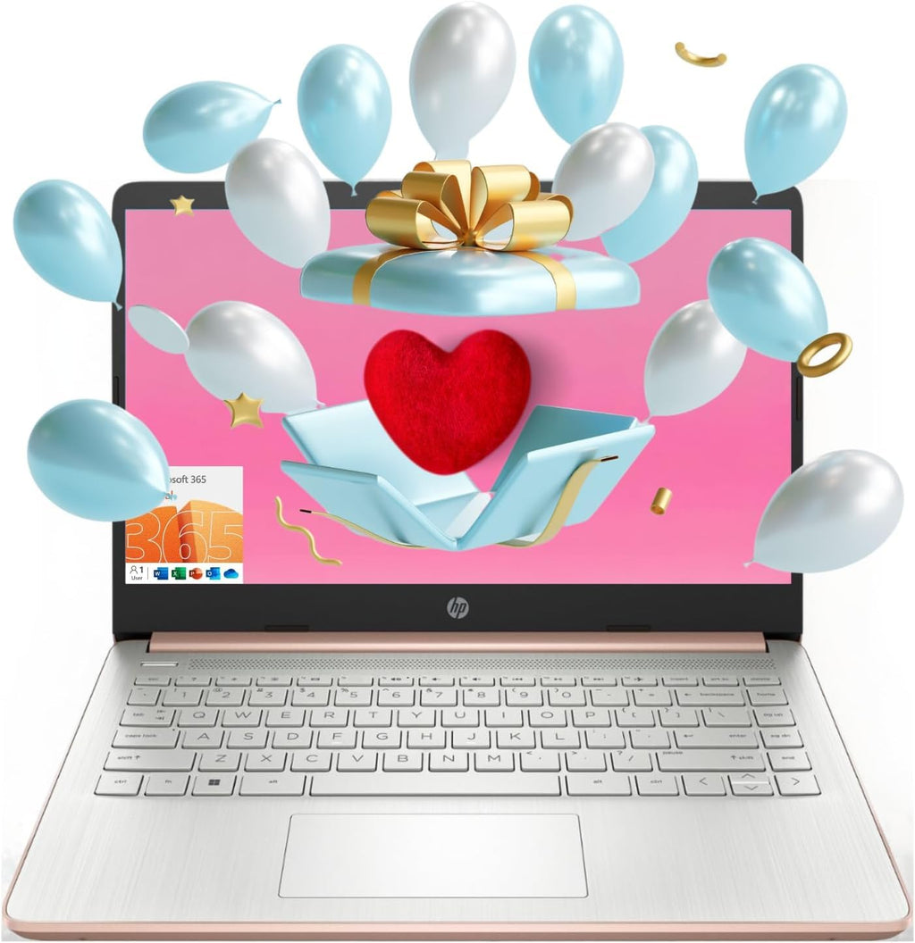 14" Laptop, Intel Celeron N4120, 8GB RAM, 64GB eMMC, Windows 11 Home, Rose Gold J7149