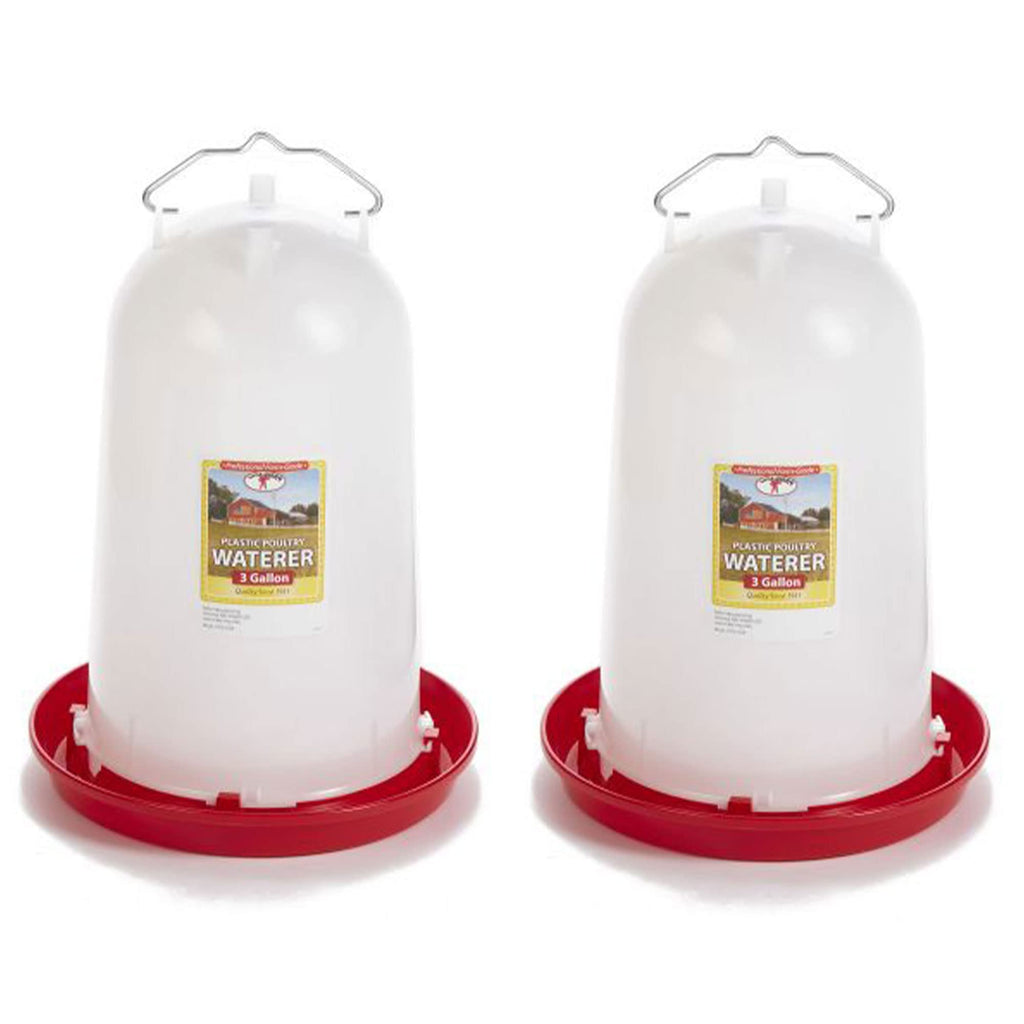 3 Gallon Heavy-Duty Gravity-Fed Poultry Waterer 2-Pack Q906530