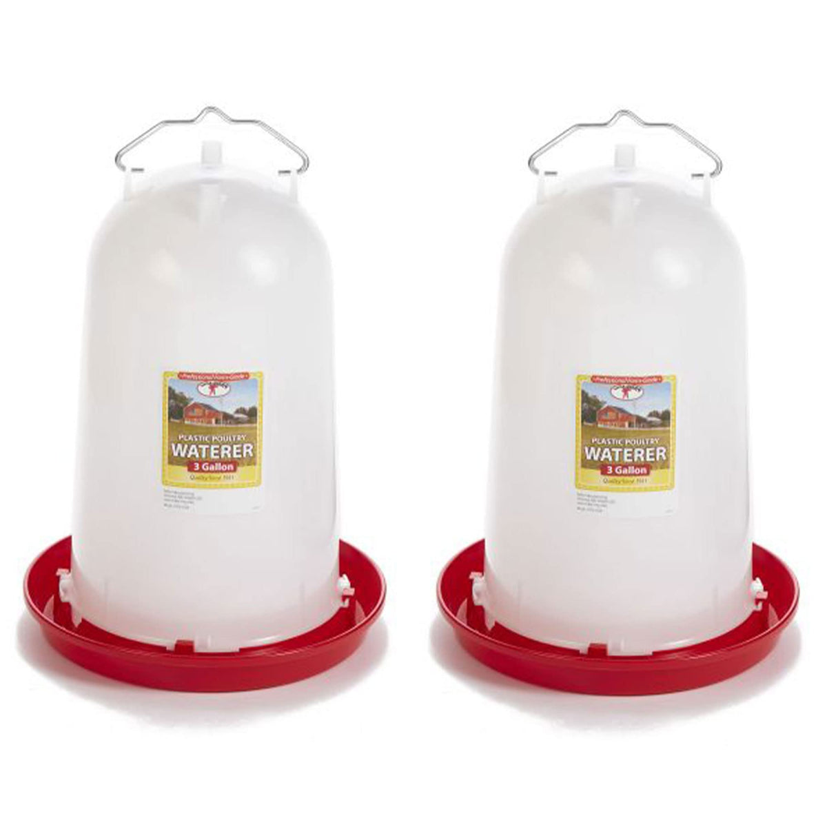 3 Gallon Heavy-Duty Gravity-Fed Poultry Waterer 2-Pack Q906530