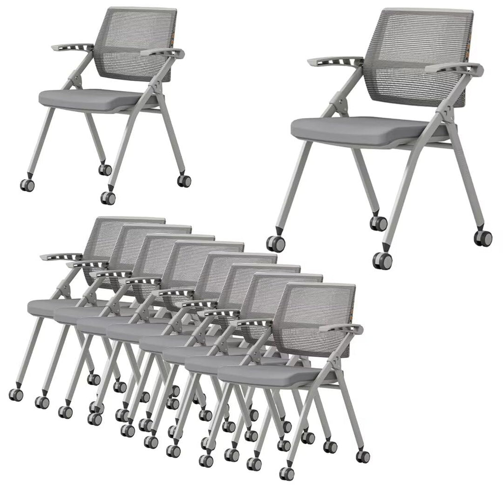 10 Pack Grey Ergonomic Mesh Rolling Chairs W6915