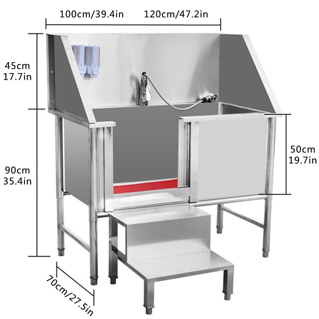 Stainless Steel Dog Bathing Station with Stairs U9250
