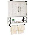 Medicine Cabinet with 2 Barn Door & Towel Bar Rack P946