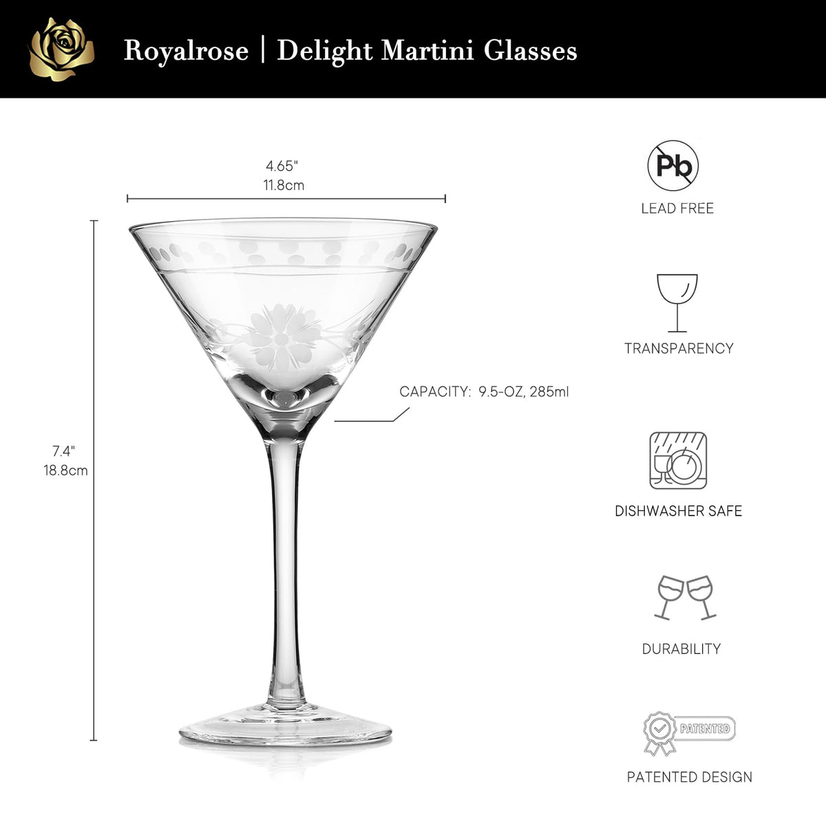 9.6 oz Martini Glasses Set of 4 C48364