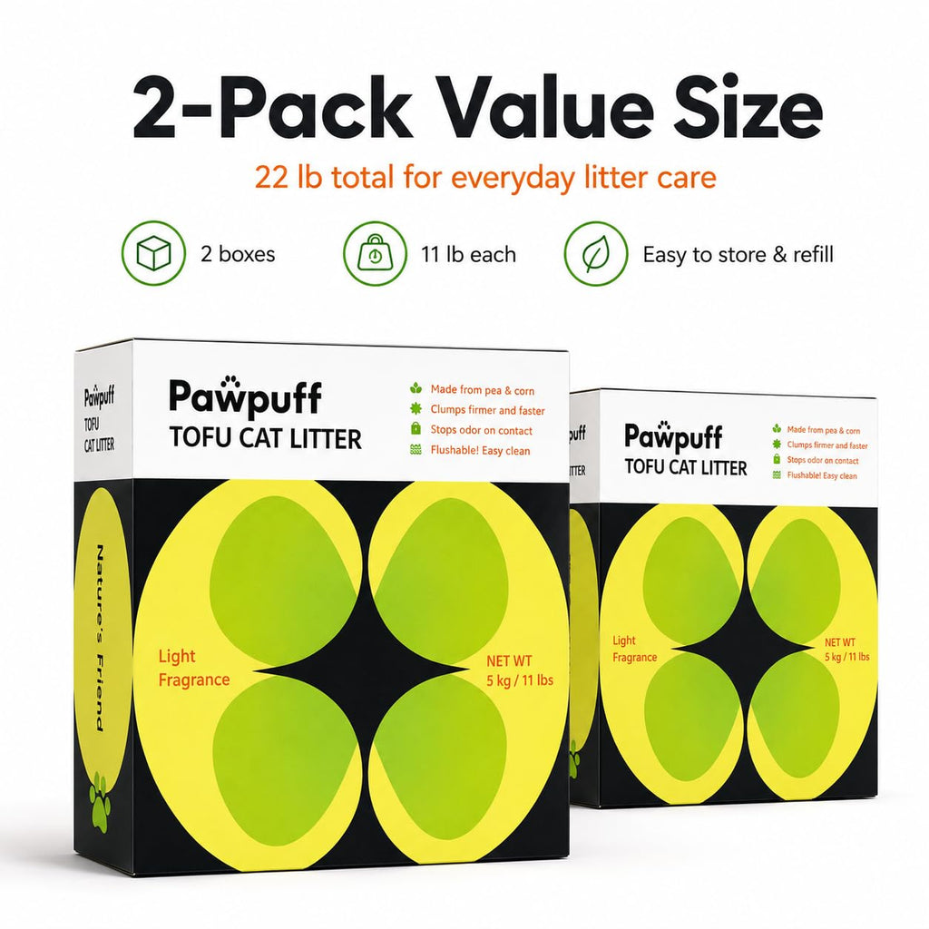 Tofu Cat Litter Low Dust Fast Clumping Flushable 2-Pack 22 lb X51113