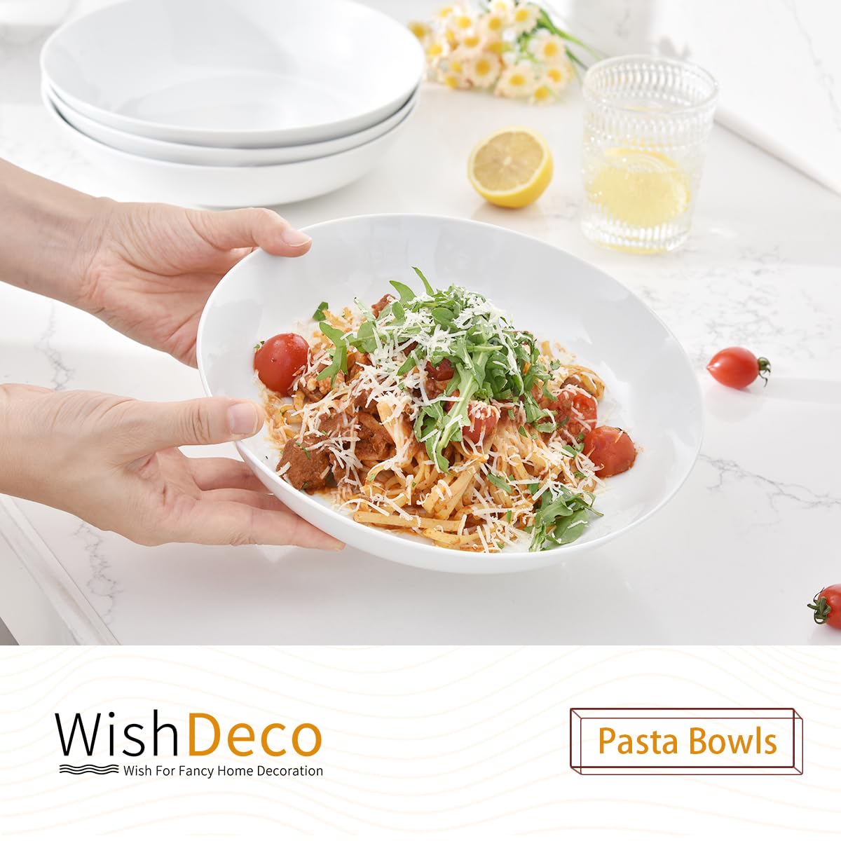 Pasta Bowls Set of 4 Porcelain 9 Inch K167411