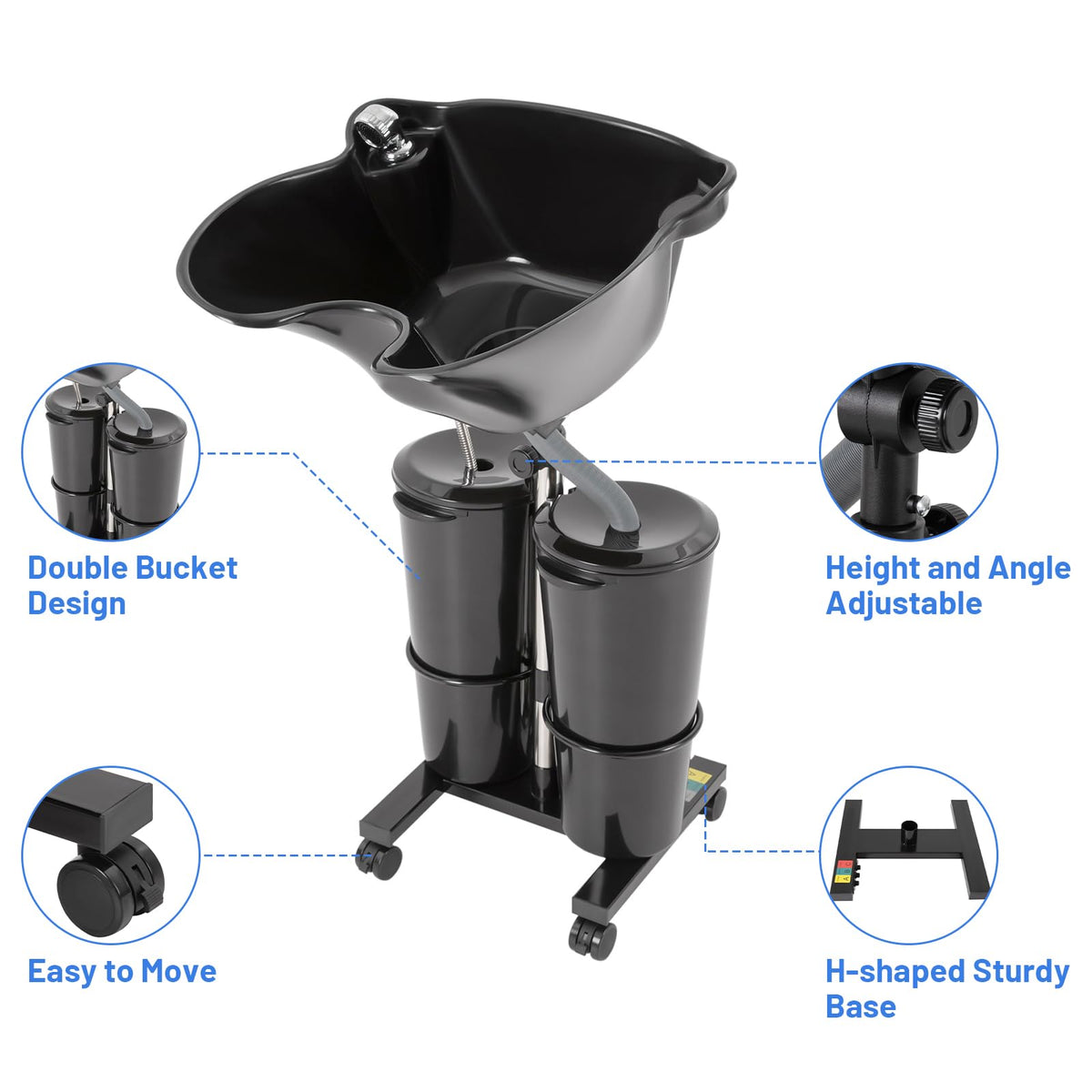 Portable Plastic Shampoo Bowl with Electric Pump W8768