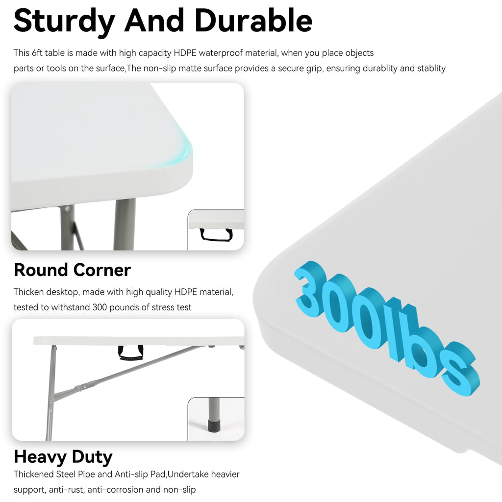 6FT White Folding Table C3134