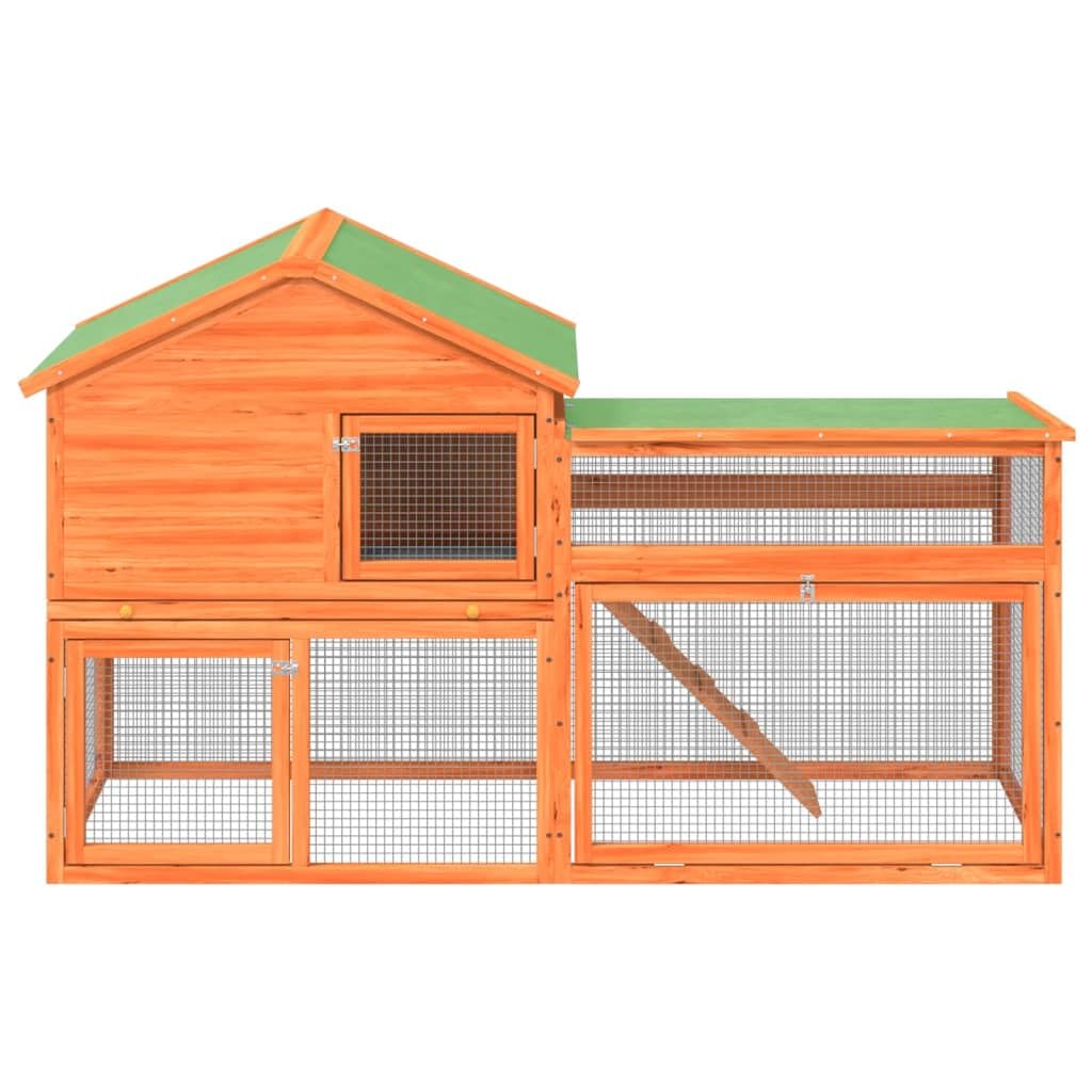 73 Inch 2 Tier Wooden Small Animal Cage O491