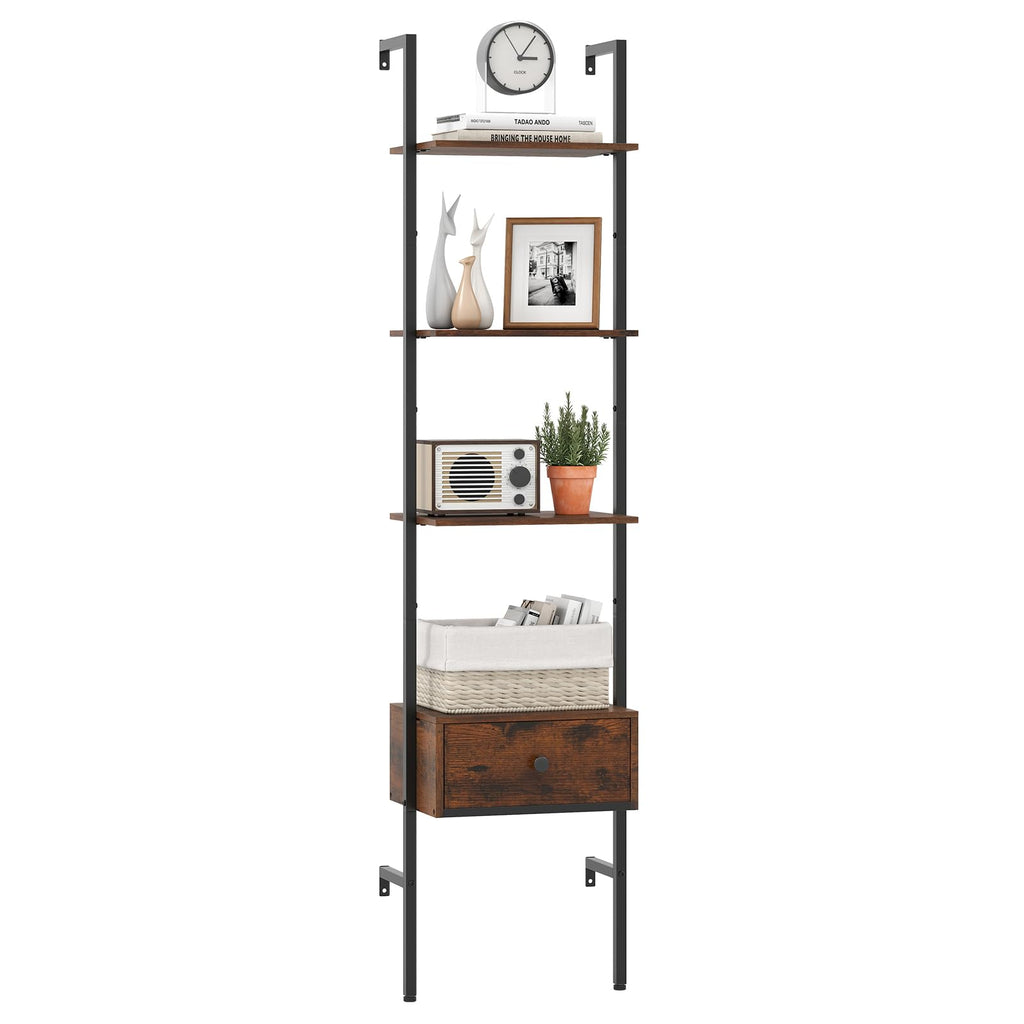 5-Tier Ladder Bookcase with Drawer G582