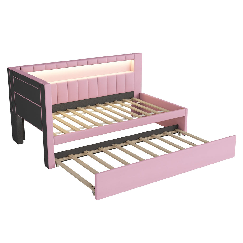 Twin Size L-Shaped Daybed with Trundle P706