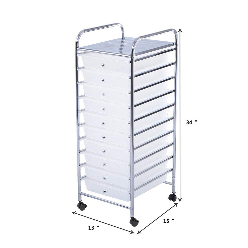 10 Drawer Rolling Storage Cart W6265