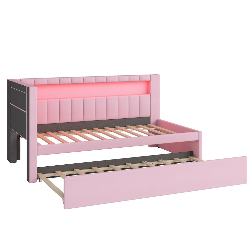 Twin Size L-Shaped Daybed with Trundle P706