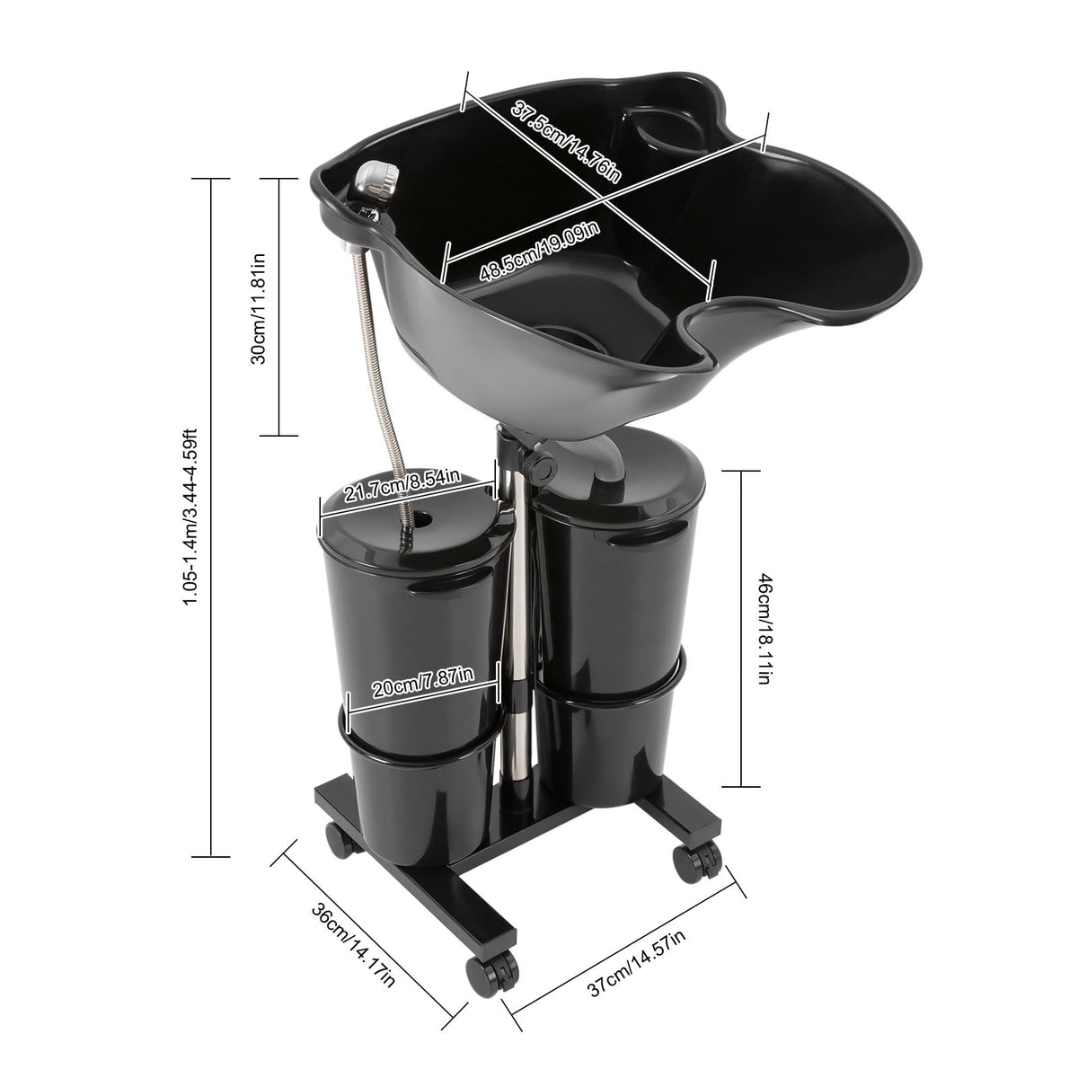 Portable Plastic Shampoo Bowl with Electric Pump W8768