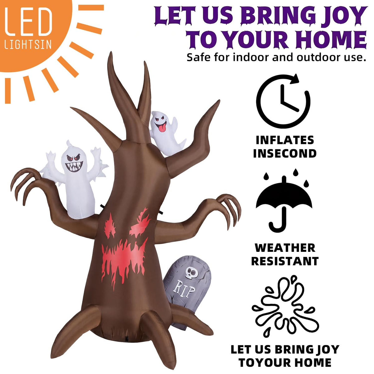8FT Halloween Inflatable Tree Yard Decor B70967