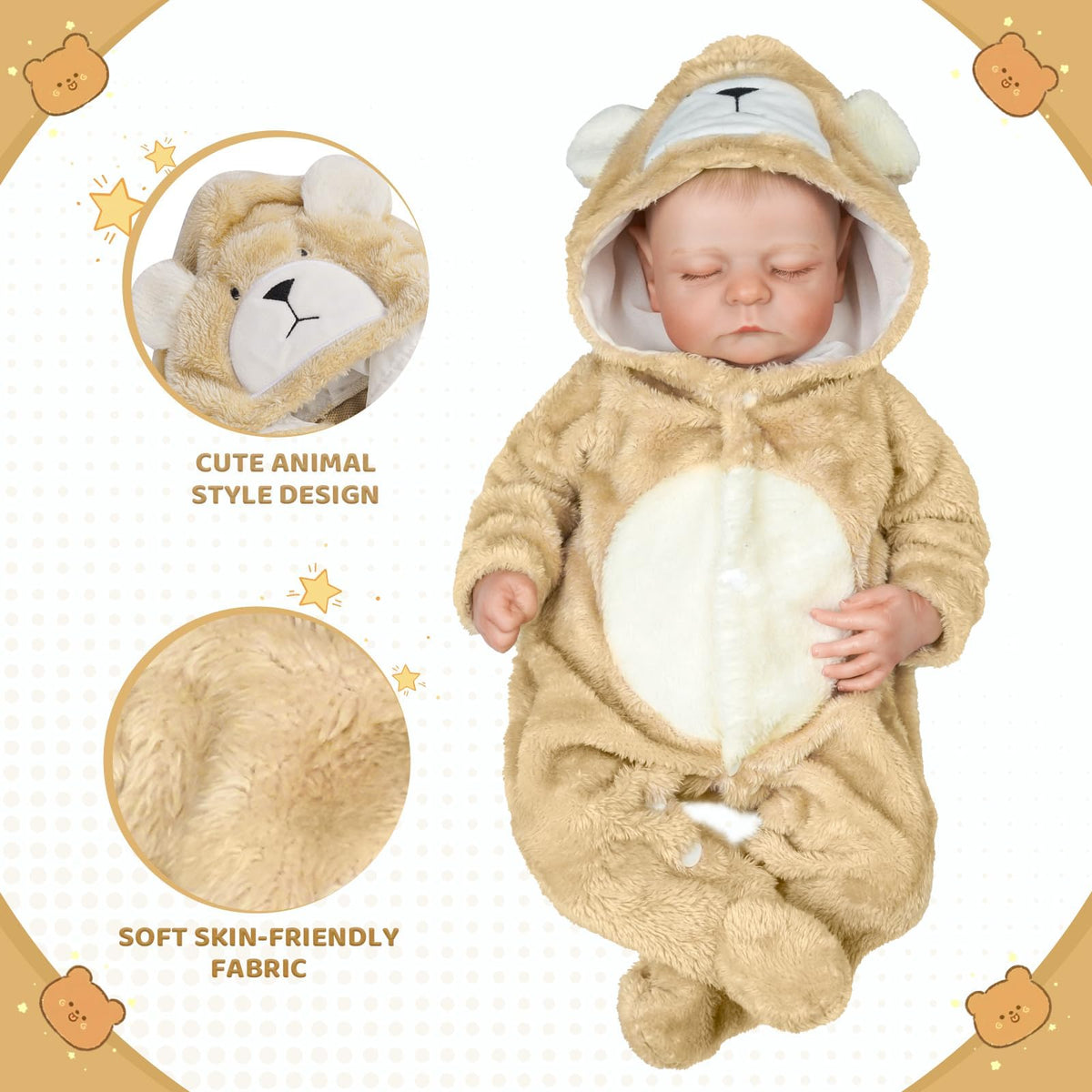 Reborn Baby Doll Clothes Set for 17-22 Inch Baby Dolls Z8838